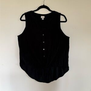 a new day Black Sleeveless Button-Front Camisole